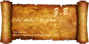 Zámbó Bianka névjegykártya