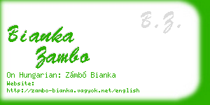 bianka zambo business card