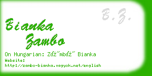 bianka zambo business card